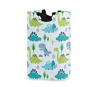 Funny Cartoon Dinosaurs Laundry Hamper Basket Bucket Yellow Blue Tree Foldable Dirty Clothes Bag Washing Bin Toy Storage Organizer for College Dorms, Kids Bedroom,Bathroom