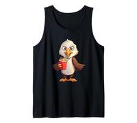 Funny Cartoon Eagle Holding French Fries Tank Top