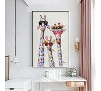 Funny Cartoon Giraffes Posters Print Canvas Art Pictures Giraffe Wearing Sunglasses Paintings for Children's Room Decor 60x80cm Frameless