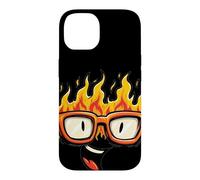 Funny Cartoon Glasses with Fire and Flames Graphic Case for iPhone 14