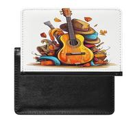 Funny Cartoon Hats Guitar Passport Holder Passport Wallet Document Organizer Protector PU Leather Card Slot Travel Accessories