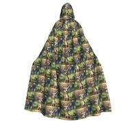 Funny Cartoon Kangaroo Zoo (1) Adult Halloween Party Cloak-Stylish Pumpkin Theme Hooded Wizard Robe Cosplay Costumes Black