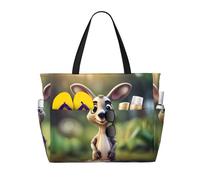 Funny Cartoon Kangaroo Zoo (1) Print Large Capacity Travel Bag For Women Beach Tote Bags Duffle Bag,For Travel Gym Vacation