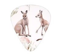 Funny Cartoon Kangaroo Zoo 12 Pcs Guitar Picks, 0.46mm/0.71mm/0.96mm Thickness, Guitar Plectrum With Storage Case For Acoustic-Electric Guitar Ukulele Bass