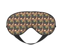 Funny Cartoon Kangaroo Zoo (2) Print Functionality Cozy Eye Mask Adjustable Strap Nap Night Travel Camping Yoga Relax