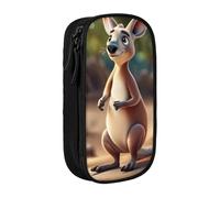 Funny Cartoon Kangaroo Zoo (2) Print Pencil Case,Storage Bag, Large Capacity Pencil Box, Portable Office Pen Bag With Zipper