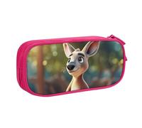 Funny Cartoon Kangaroo Zoo (2) Print Pencil Pouch Storage Cosmetics Art Tools Supplies Students Teachers Versatile Use