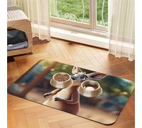 Funny Cartoon Kangaroo Zoo (2) Print Pet Feeding Mat Dog Mat for Food and Water Bowl Dogs Water Dispenser Mat Dogs Accessories