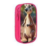 Funny Cartoon Kangaroo Zoo (2) Print Practical Pencil Case Multi-Compartment Office Travel School Art Daily Supplies