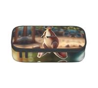 Funny Cartoon Kangaroo Zoo (2) Print Teen Large Storage Pencil Case Stationery Organizer School College Business Travel