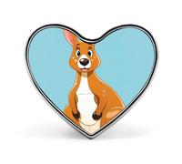 Funny Cartoon Kangaroo Zoo Button Pin Heart Shape Metal Lapel Pins Badges Personalized Pinback Button Badges Novelty Funny Enamel Pins Fashion Cute Heart Brooch Pin for Backpacks Jackets Bags