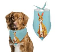 Funny Cartoon Kangaroo Zoo Dog Bandana Triangle Dog Scarf Washable Polyester Dog Bibs Cute Pet Bandana for Medium Large Dogs Puppy and Cats