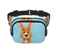 Funny Cartoon Kangaroo Zoo Fanny Pack For Women Waterproof Adjustable Belt Bags Waist Pack Fashion Casual Crossbody Bags Bum Bag For Running Workout Hiking Traveling, Black, One Size