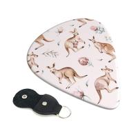 Funny Cartoon Kangaroo Zoo Guitar Picks 6-Pack - Pick Set (0.46mm / 0.71mm / 0.96mm) Suitable For Guitar And Ukulele Playing