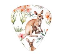 (Funny Cartoon Kangaroo Zoo) Guitar Picks Set Of 12 With Transparent Plastic Box For Bass Electric And Acoustic Guitars Ukulele