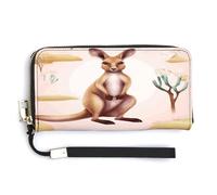 Funny Cartoon Kangaroo Zoo Long Ladies Wallet for Men And Women,Slim Wallet with Zipper Pocket,Travel Wallets in Gift Box