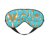 Funny Cartoon Kangaroo Zoo Night Mask Soft Reversible Eye Cover Adjustable Strap Light Blocking Comfortable Rest