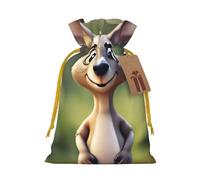 Funny Cartoon Kangaroo Zoo Print Gift Bag,Drawstring Pouch Christmas For Small Gifts,For Jewelry And Party Favors