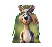Funny Cartoon Kangaroo Zoo Print Gift Bag,Drawstring Pouch Christmas For Small Gifts,For Jewelry And Party Favors
