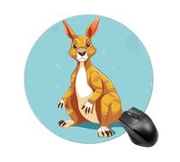Funny Cartoon Kangaroo Zoo Round Mouse Pad 7.8 Inch, Portable Gaming Mouse Mat with Non-Slip Rubber Base & Smooth Surface, Waterproof Mousepad for PC, Laptop, Computer, Office, Home