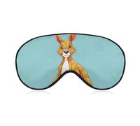 Funny Cartoon Kangaroo Zoo Sleep Mask for Women Men, Soft Eye Mask with Adjustable Strap for Sleeping, Light Blocking Travel Blindfold for Nap Comfortable Eye Cover for Home Office