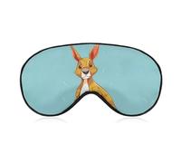 Funny Cartoon Kangaroo Zoo Sleep Mask Soft Comfortable Eye Mask with Adjustable Strap Eye Cover Eye Shade for Men Women Work Travel