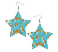 Funny Cartoon Kangaroo Zoo Statement Earrings for Women, Star Drop Earrings, Elegant Dangle Jewelry for Formal Gatherings