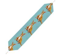 Funny Cartoon Kangaroo Zoo Table Runner for Dining Table, Short Plush Runners Washable & Durable Tablerunner Modern Home Decor for Wedding, Kitchen, Holiday 178*33cm