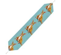 Funny Cartoon Kangaroo Zoo Table Runner for Dining Table, Short Plush Runners Washable & Durable Tablerunner Modern Home Decor for Wedding, Kitchen, Holiday 200*33cm