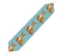 Funny Cartoon Kangaroo Zoo Table Runner for Dining Table, Short Plush Runners Washable & Durable Tablerunner Modern Home Decor for Wedding, Kitchen, Holiday 229*33cm