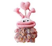 Funny Cartoon Keychain Pouch Pull Type Key Bag Sausage Monster Holder Hand Knitted Wallet Organizer Pull Type Keychain Bag Unisex Key Pouch Hand Woven Thick Lips Key Holder, フリーサイズ