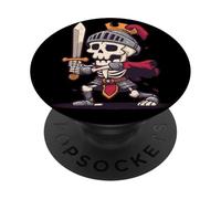 Funny Cartoon Knight for Skeleton Lovers PopSockets Adhesive PopGrip