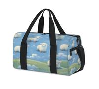 Funny Cartoon Lamb Sheep Sport Duffel Bags for Kids Girls Boys Women Men Overnight Weekender Travel Bag Tote Carry Gym Casual Duffel Bags