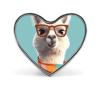 Funny Cartoon Llama Badges Heart with Button Design, Personalized Picture Pin Brooches, Heart Badge Holders for Decorate Hat Shirt Clothing Bag Accessories