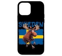 Funny Cartoon Moose in Sweden Colors Costume Case for iPhone 12 mini