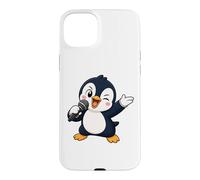 Funny Cartoon Penguin Singer Karaoke Fun Case for iPhone 15 Plus