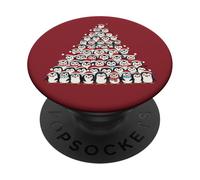 Funny Cartoon Penguins Christmas Tree Design PopSockets Adhesive PopGrip