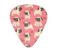 Funny Cartoon Pug Puppy Dog Advanced guitar pick 12 pieces Three thicknesses for bass, electric guitar, acoustic guitar bag
