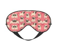 Funny Cartoon Pug Puppy Dog Light Blocking Sleep Mask Adjustable Comfortable Soft Eye Cover Reversible Night Rest