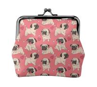 Funny Cartoon Pug Puppy Dog Lightweight Wallet Minimalist Wallet For Daily Commute And Travel Adventures, Black, One Size, Art Deco