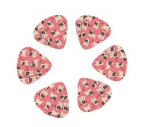 Funny Cartoon Pug Puppy Dog print Guitar Picks, 12PCS Premium Celluloid Guitar Pick Medium for Acoustic Guitar, Electric Guitar, Bass