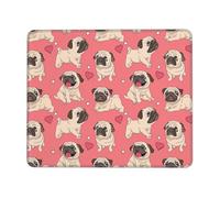 Funny Cartoon Pug Puppy Dog Print Mouse Pad,Square Waterproof Non Slips Rubber Base MousePads for Office PC Laptop