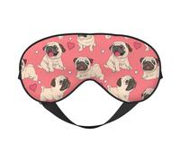Funny Cartoon Pug Puppy Dog Print Outdoor Travel Stylish Eye Mask Adjustable Sleep Camping Meditation Relaxation
