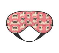 Funny Cartoon Pug Puppy Dog Print Sleeping Eye Cover Eyeshade for Men Women Plane Travel Nap Night Sleeping