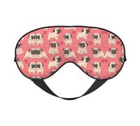 Funny Cartoon Pug Puppy Dog Print Soft Eye Mask - Comfortable Sleep, Blocks Light, Full Eye Coverage, Ideal for Travel, Meditation