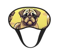 Funny Cartoon Pug Puppy Dog Print Unisex Blackout Sleep Mask Comfortable Eye Mask for Travel Meditation Sleep Travel