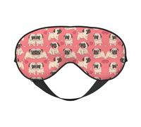 Funny Cartoon Pug Puppy Dog Printing Rest Sleep Eye Mask, Soft Eye Mask for Home & Camping, Blocks Light, Comfortable for Most Users