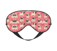 Funny Cartoon Pug Puppy Dog Printing Rest Sleep Eye Mask, Soft Eye Mask for Home & Camping, Blocks Light, Comfortable for Most Users