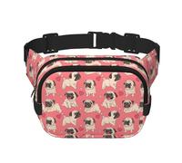 Funny Cartoon Pug Puppy Dog Unisex Fashion Waist Packs, Stylish Fanny Packs for Workouts, Running, Traveling, and Hiking