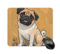 Funny Cartoon Pug Puppy Dogs Mouse Pad 25 * 30cm - Non-Slip Rubber Base Mouse Mat Portable Square Desk Mat for Office, Laptop, Travel, Wireless Mice Mats - Waterproof & Durable Design